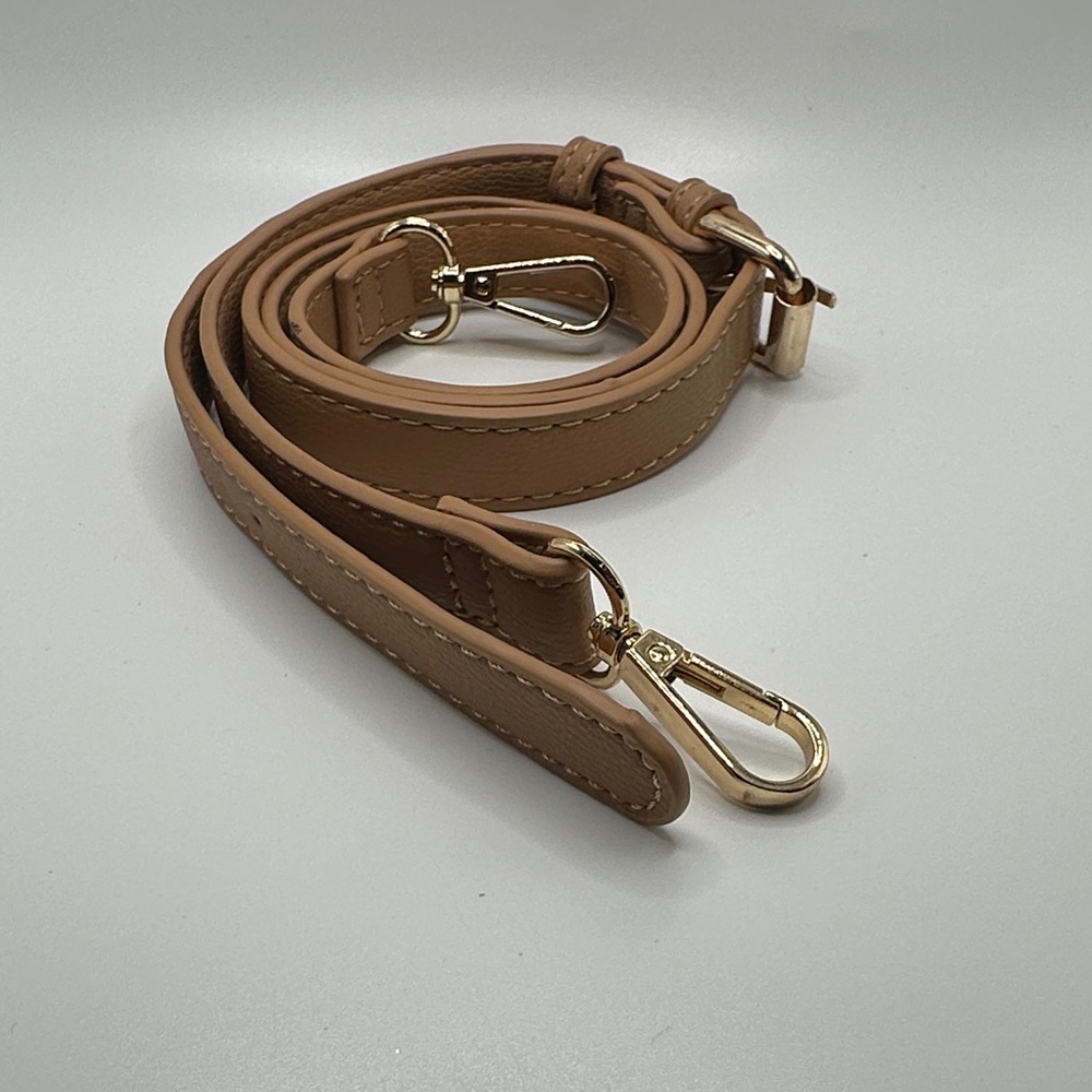 Source Unknown Tan vegan Leather purse strap with Gold Buckle - Picture 4 of 4